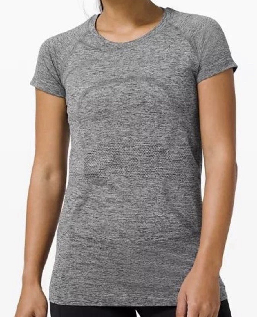 Lululemon Swiftly Tech Short Sleeve 2.0 Waist Length Crop Gray Womens Size S