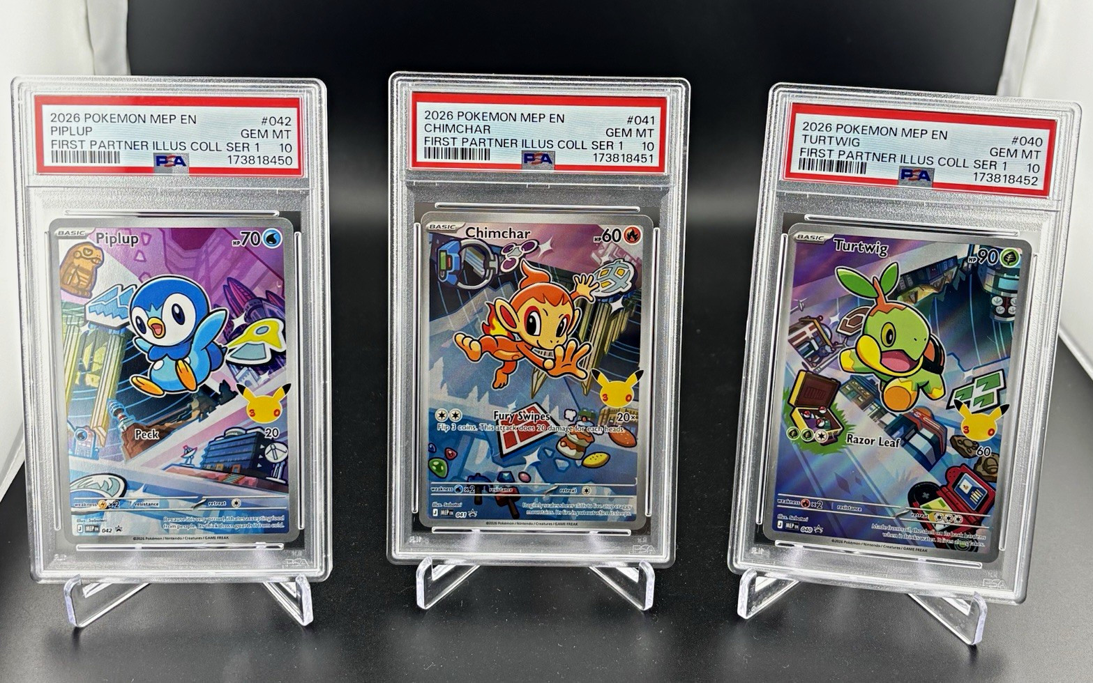 PSA 10 SEQUENTIAL SET Pokemon First Partner Series 1 Generation 4 Sinnoh