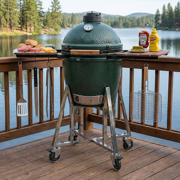 Geen Egg Cart for Large Big Green Egg, 304 Stainless Steel Perfect Fit L BGE