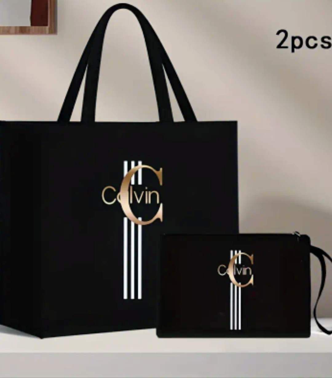 Brand new-Calvin-2pcs handbag-Womens Handbag-Set- Tote- Crossbody- Bag -Stylish 