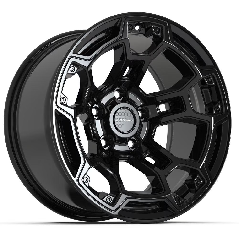 Set(4) DEFIANT Rims DF03B 17x9 Gloss Black Rims 5x127 -12ET