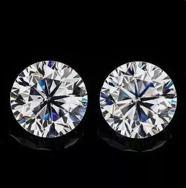 2 Ct Pair Loose Lab Grown Round Diamonds D Color VVS1 Certified