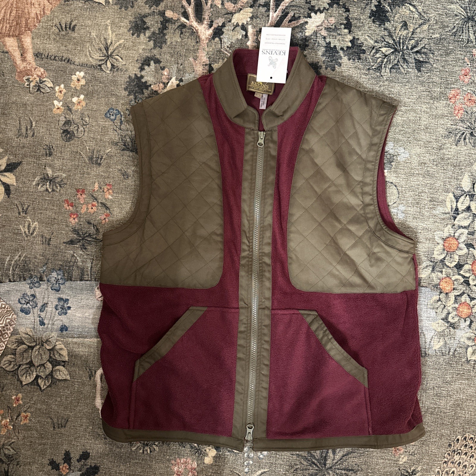 $199 Kevin's Fine Outdoor Gear Classic Fleece Shooting Vest Wine Large
