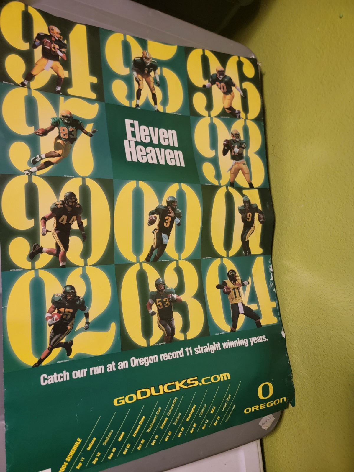 Vintage 2004 University Of Oregon Ducks Football Poster Eleven Heaven HTF Rare
