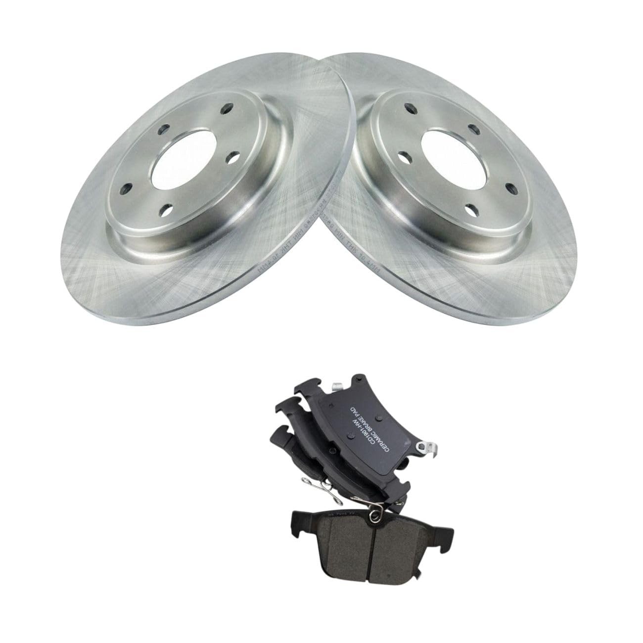 3-Piece Ceramic Rear Brake Pads & Rotors Kit for Chrysler Pacific 3.6L 2017-2019