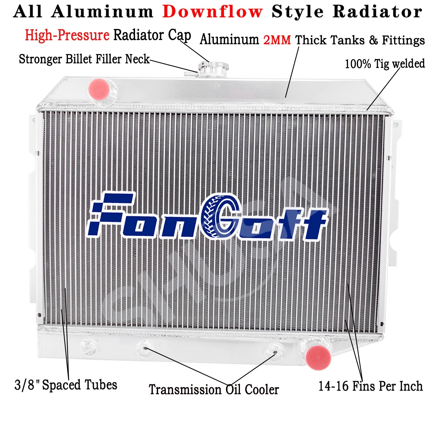 2 Row Aluminum Radiator fit 1968-1974 PLYMOUTH BELVEDERE/DODGE CHALLENGER
