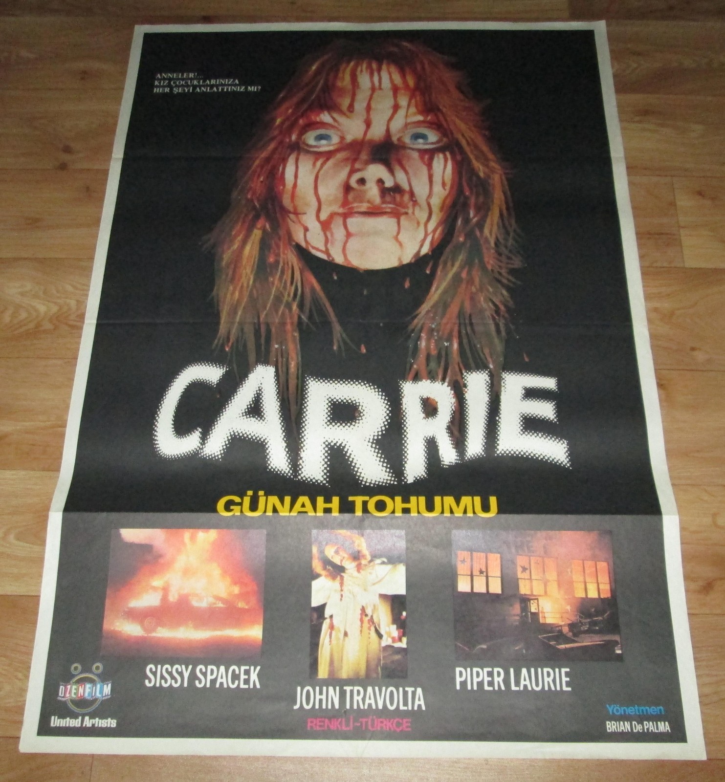 CARRIE Brian De Palma HORROR 1976 Unique ORIGINAL 27x40 Turkish Movie Poster