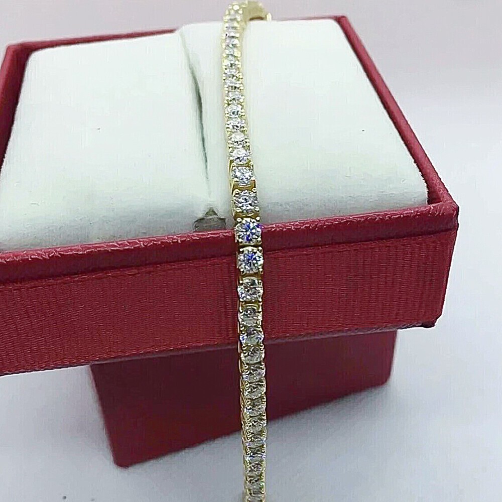 7.50CT Round Cut Diamond Tennis Bracelet Wedding Gift 14K White Gold