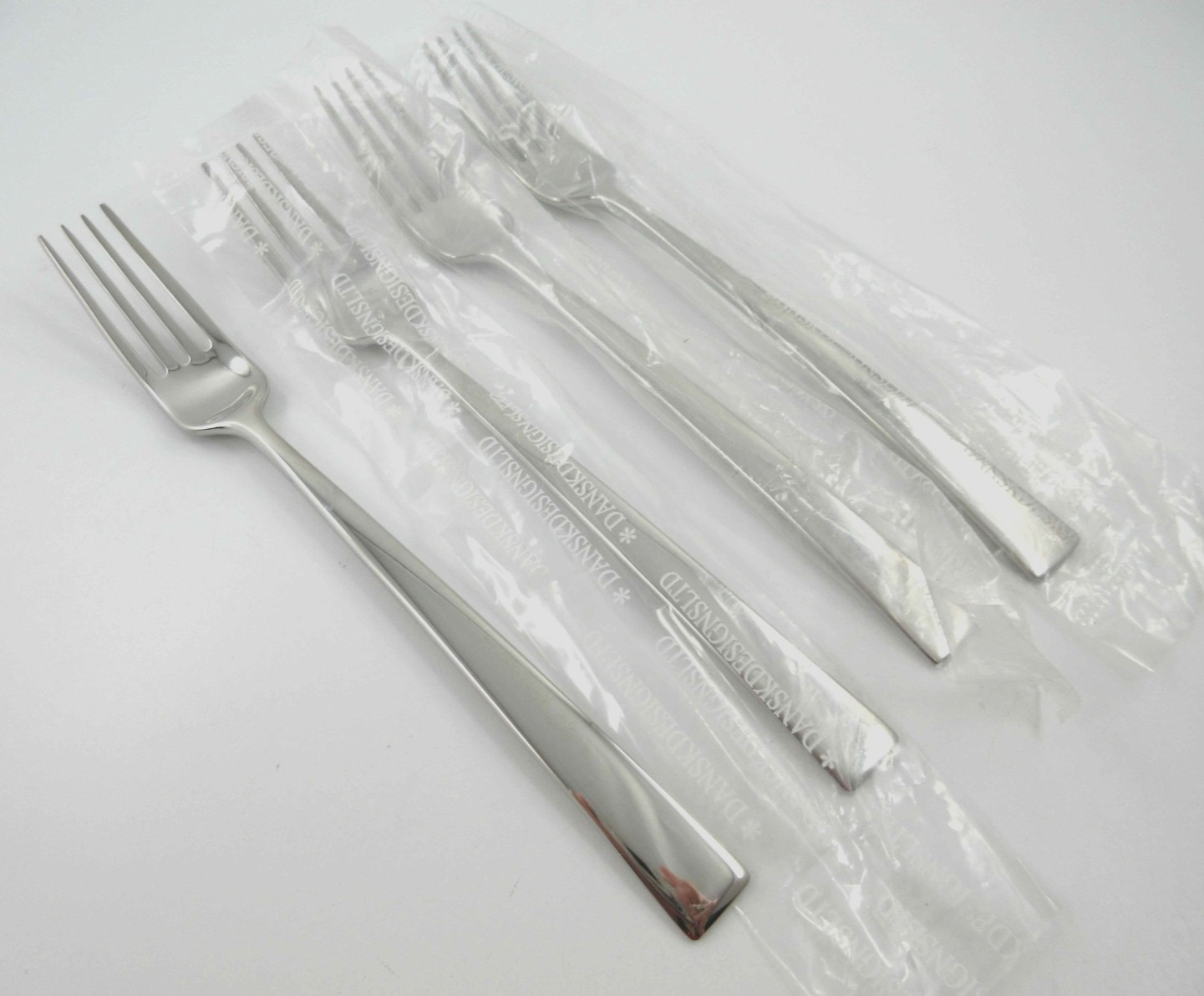 Dansk RONDURE 4 Salad Forks Glossy 18/10 Stainless Steel Flatware China