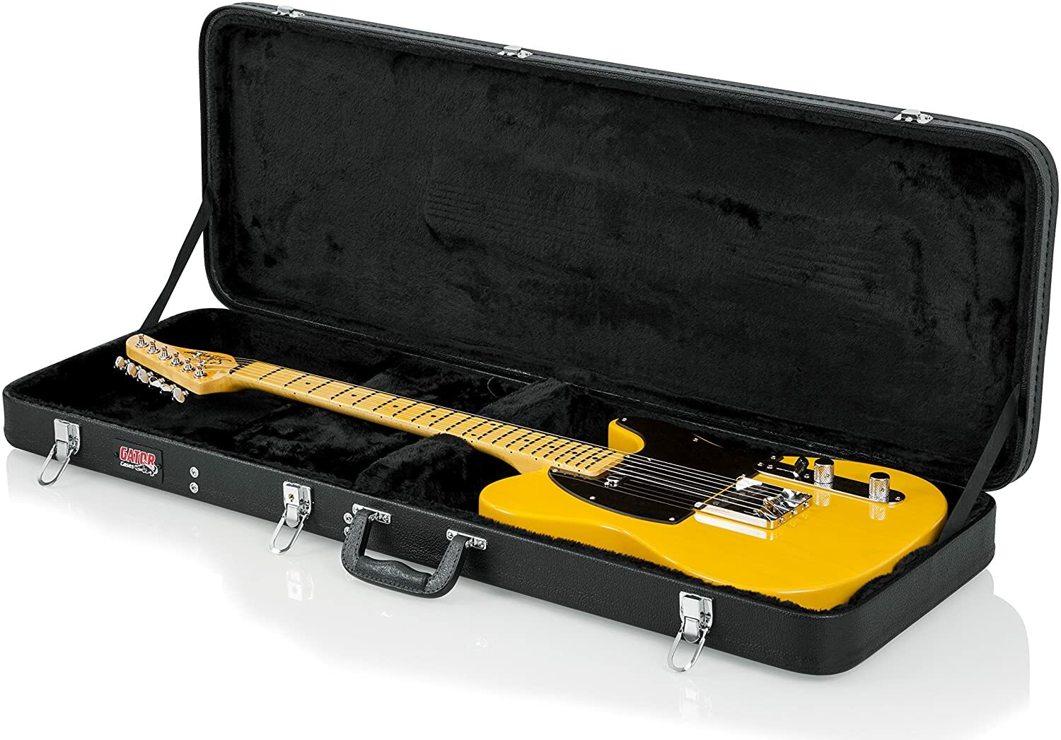Gator Cases Hard-Shell Wood Case for Standard Electric Guitars, Strat and Tele