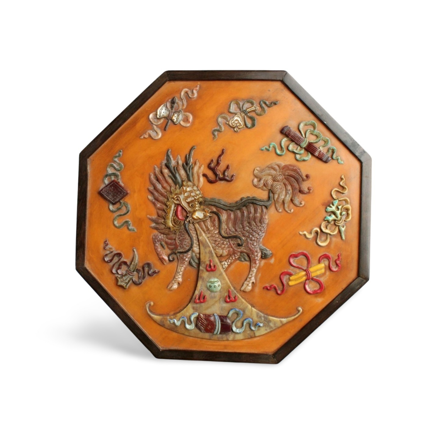 An Octagonal-shaped Wooden Box, with mother of pearl inlay