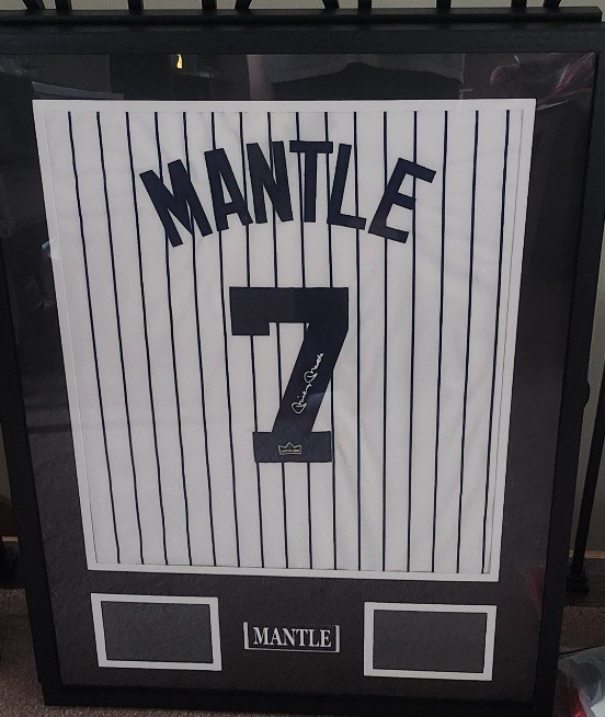 Framed Facsimile Autographed Mickey Mantle 24x36 Reprint Laser Auto Jersey Framed Facsimile Autographed Mickey Mantle 24x36 Reprint Laser Auto Jersey