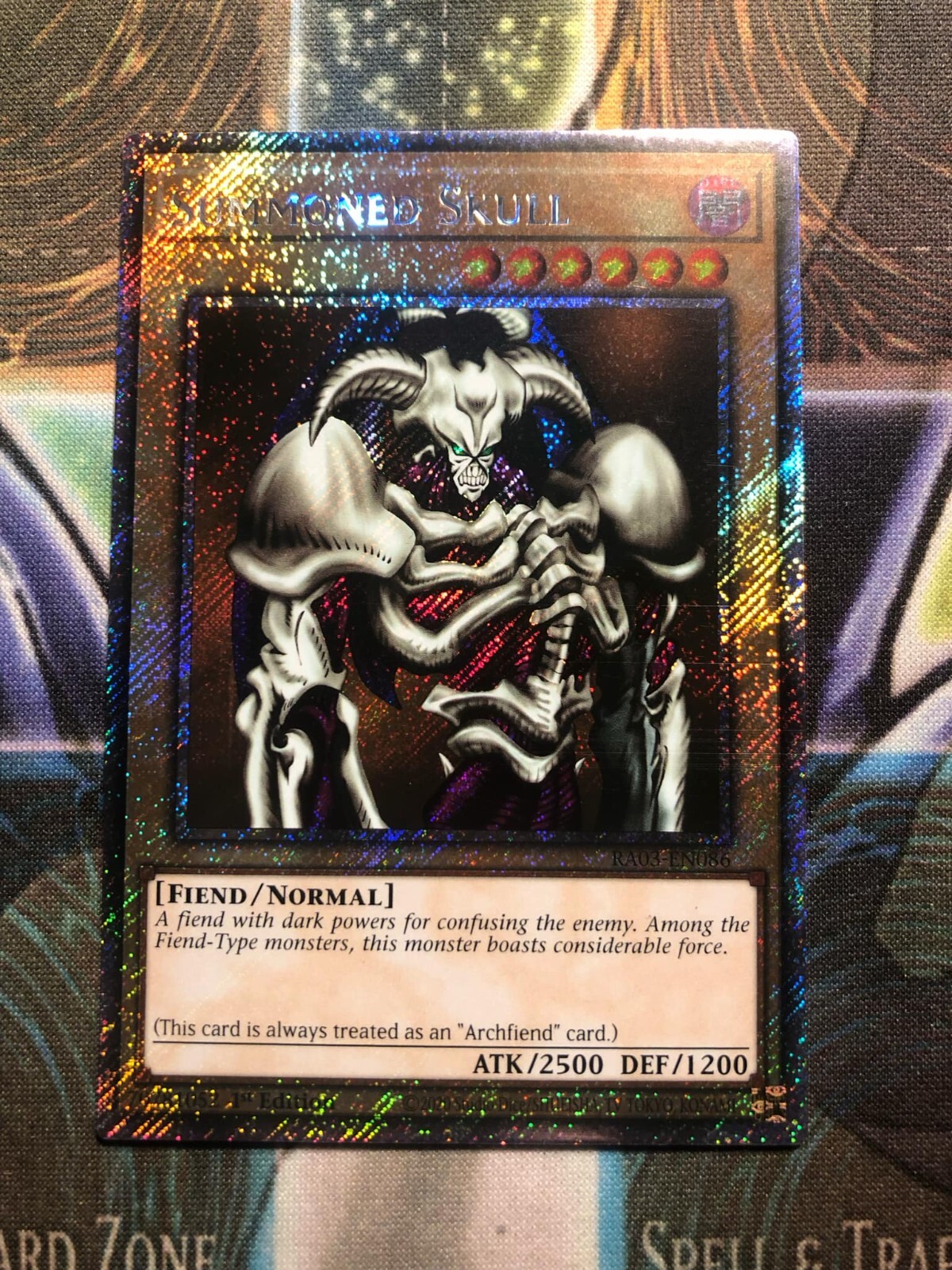 *** SUMMONED SKULL *** 1ST EDITION PLATINUM SECRET RARE RA03-EN086 YUGIOH