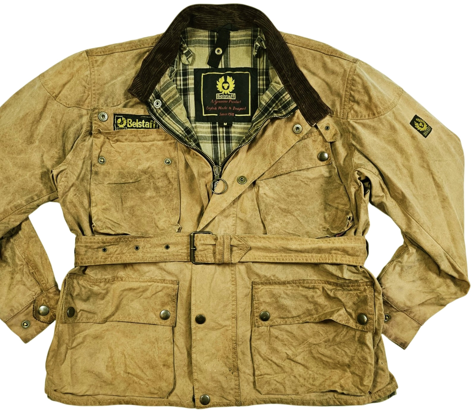 HOT VINTAGE Men\'s BELSTAFF @ TRAILMASTER BIKER PARKA BELTED BROWN WAXED Jacket M