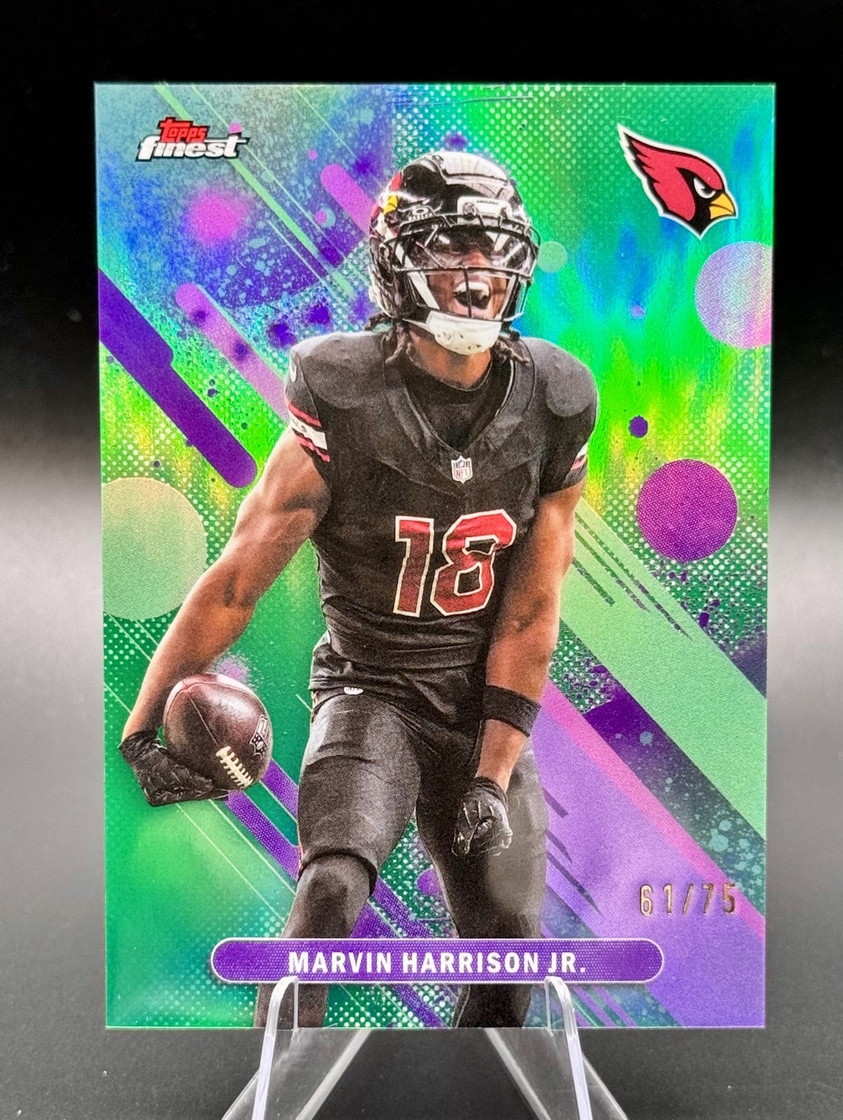 2025 Topps Finest - Common Marvin Harrison Jr. #80 Green Refractor 61/75 2025 Topps Finest - Common Marvin Harrison Jr. #80 Green Refractor 61/75