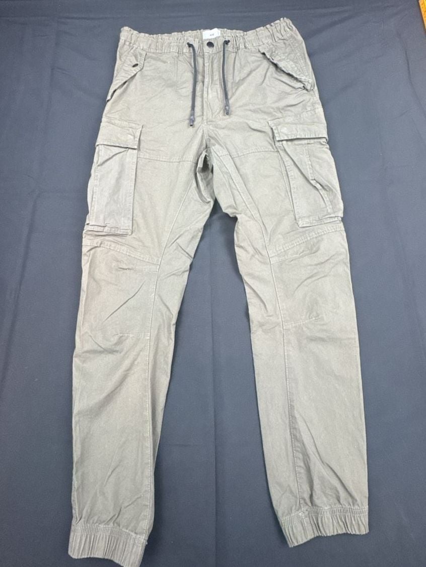 H&M Cargo Joggers Size S Green Cotton Drawstring Pants