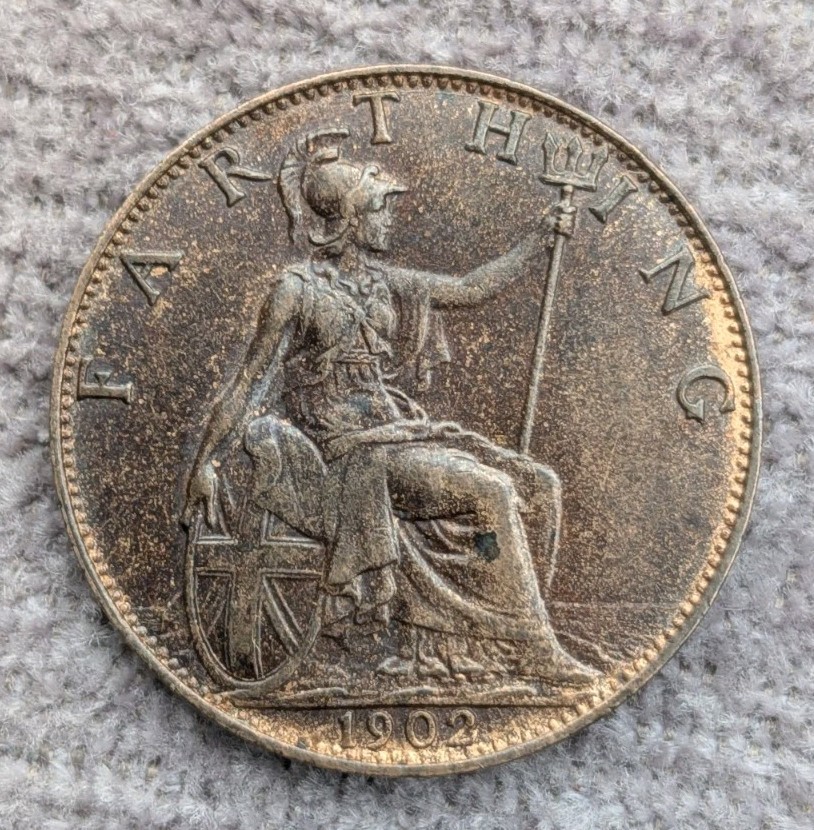 1902 Great Britain Farthing XF/AU