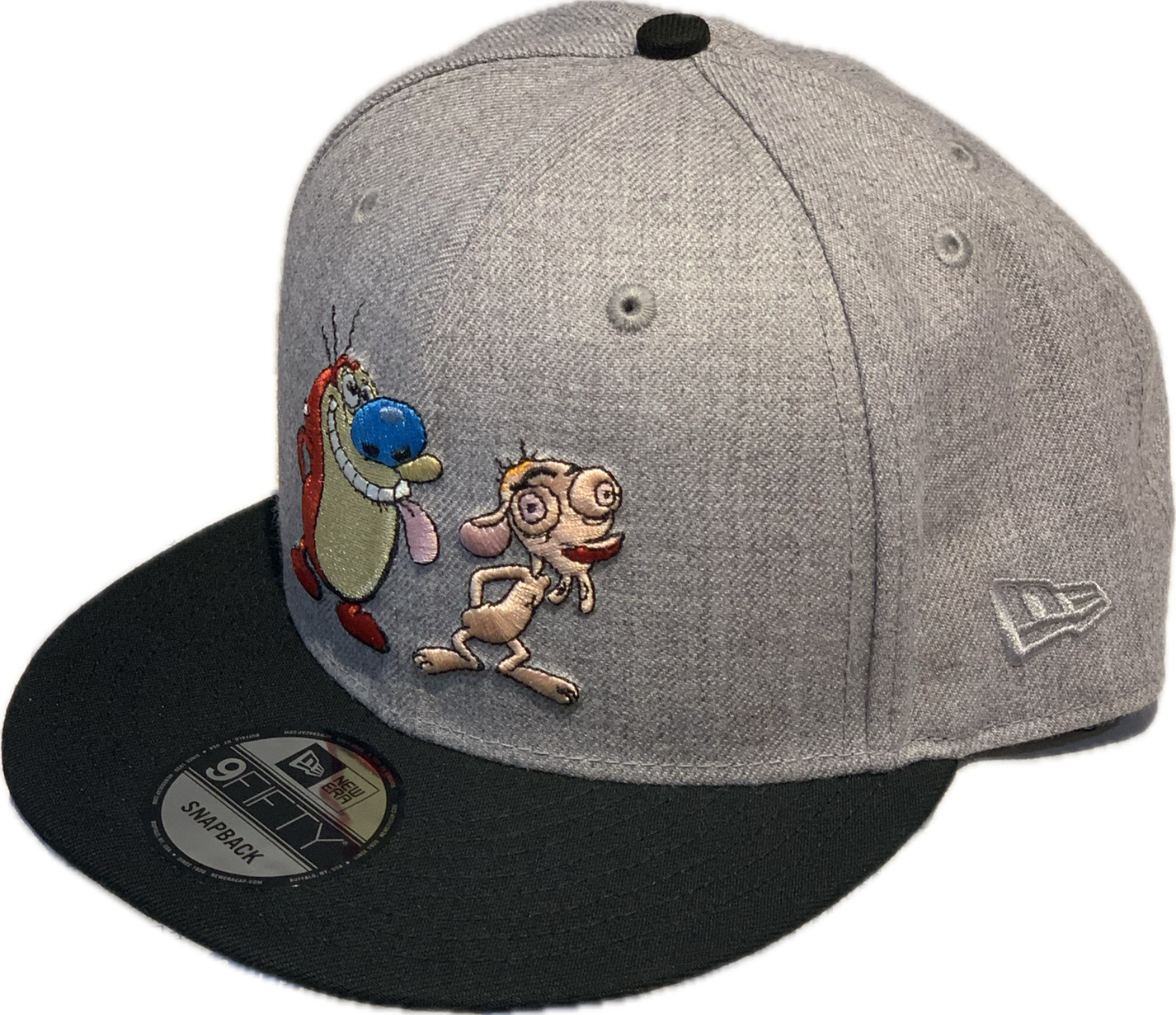 Men's Nickelodeon's Ren & Stimpy Custom 9Fifty Snapback New Era Hat - Gray/Black