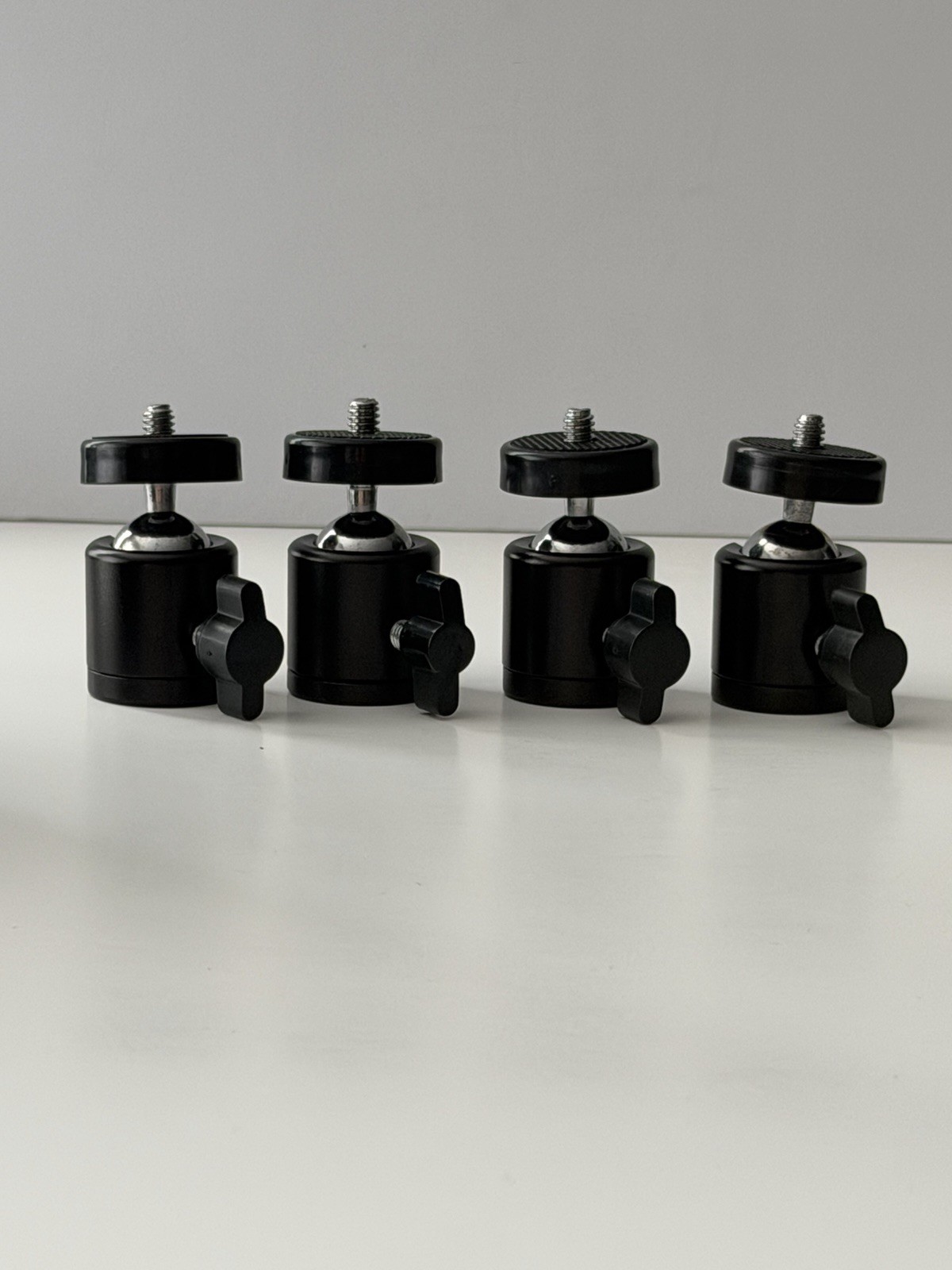 4 Pack  Metal Tripod Mini Ball Head Mount 1/4” 360 Swivel Degree Adapter
