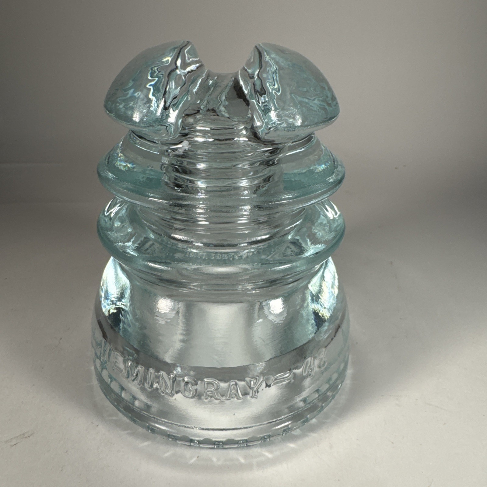 Vintage Hemingray Glass Insulator No. 43 ice blue Made in USA Vintage Hemingray Glass Insulator No. 43 ice blue Made in USA