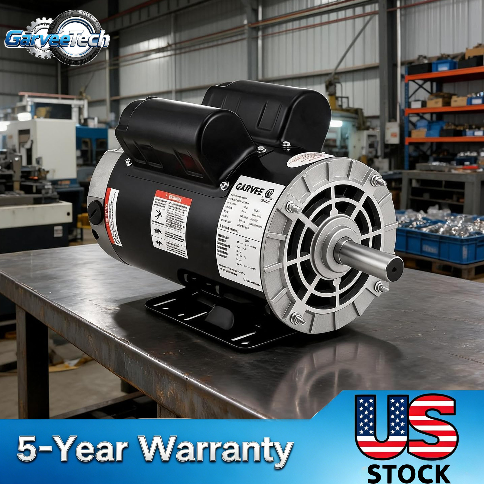 5HP SPL Air Compressor Electric Motor 230V 3450RPM 5/8\ 5HP SPL Air Compressor Electric Motor 230V 3450RPM 5/8\