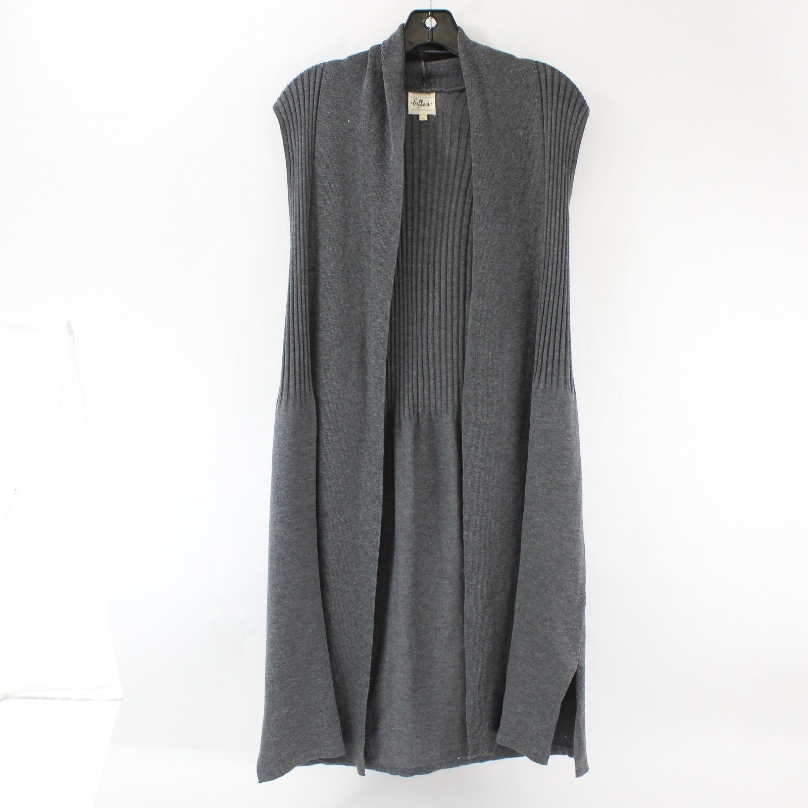 Effeci Gray Sleeveless Knit Duster Women\'s Large