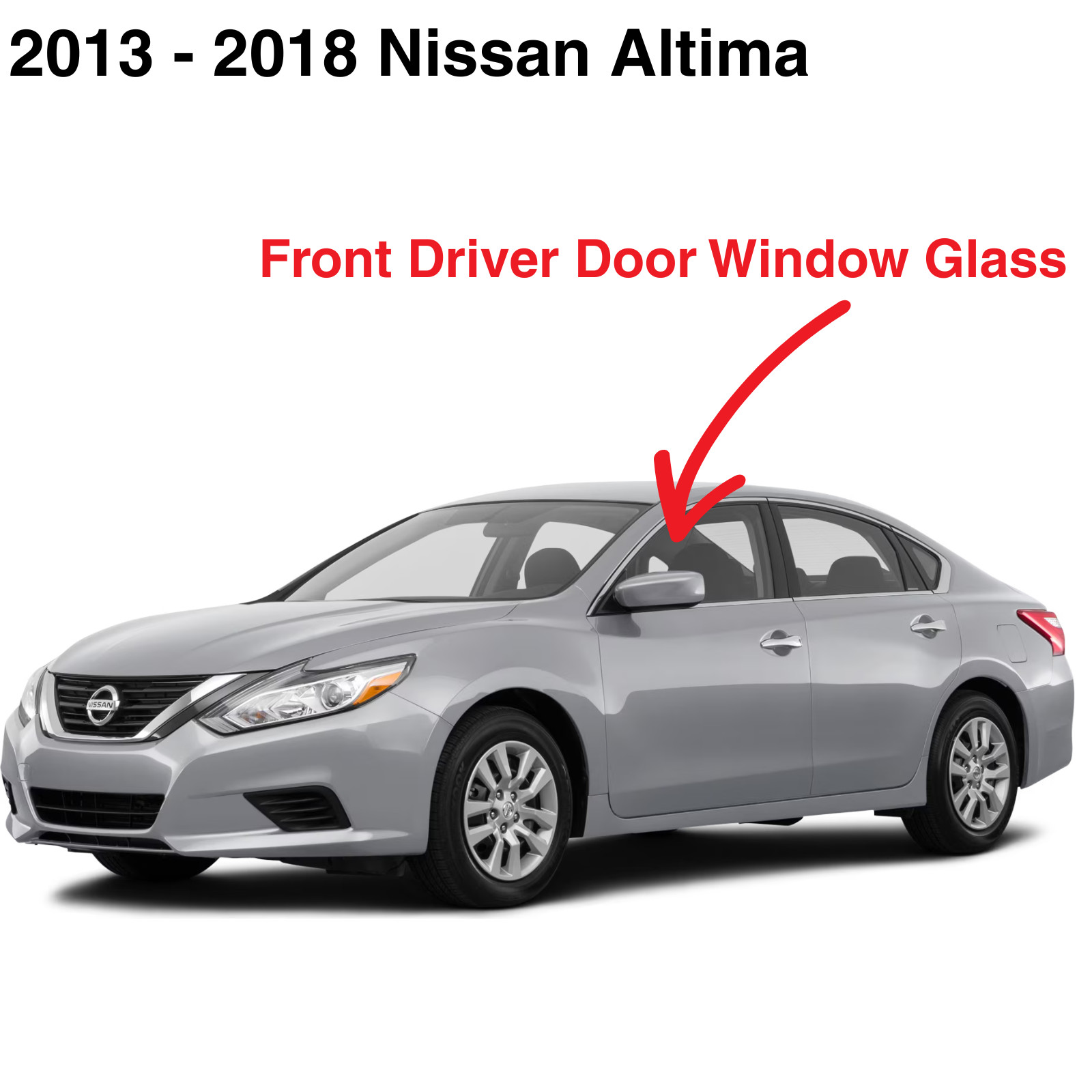 Fits 2013-2018 Nissan Altima Sedan Driver Side Left Front Door Window Glass