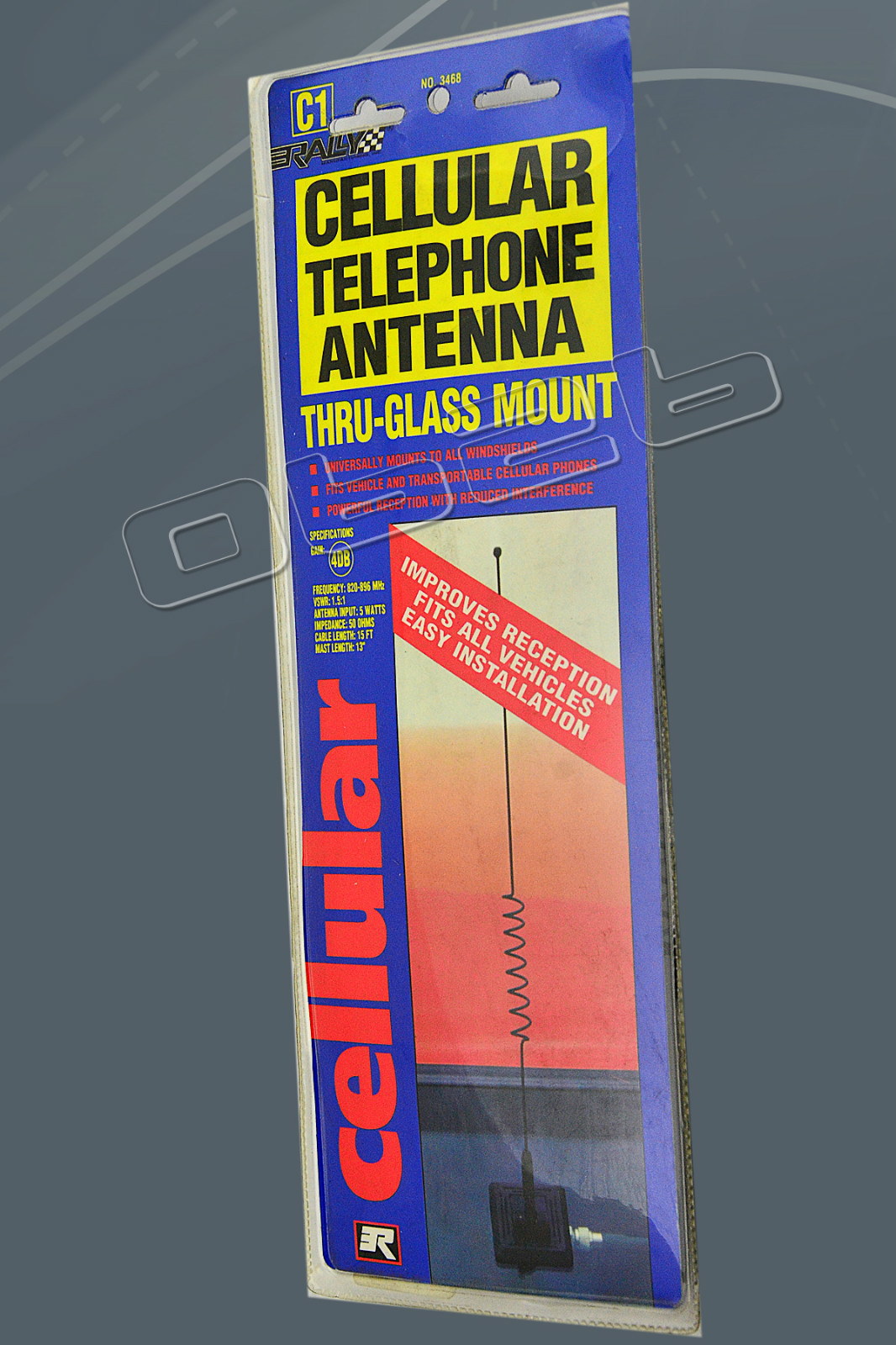 Rally C1 Cellular Telephone Antenna 3468 Universally Mounts to all Windshields 