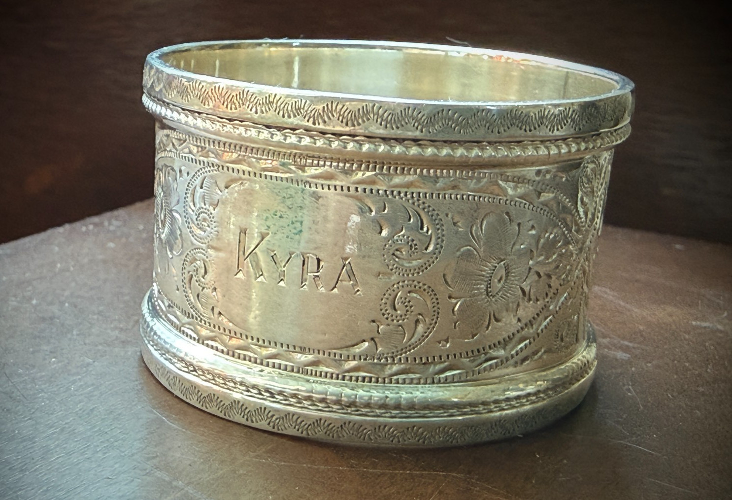 George Maudsley Jackson Antique 19th C. English sterling napkin ring, 30.52 g.