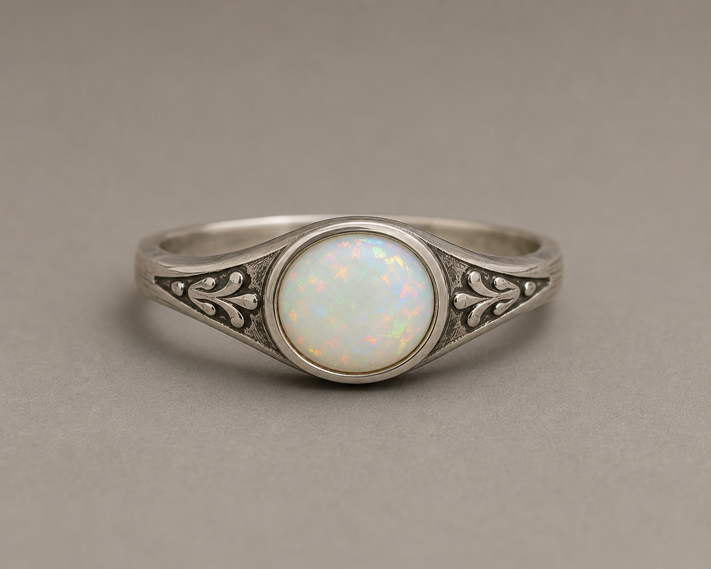 Vintage Ethiopian Opal Ring 925 Sterling Silver Men\'s Handmade Antique Style