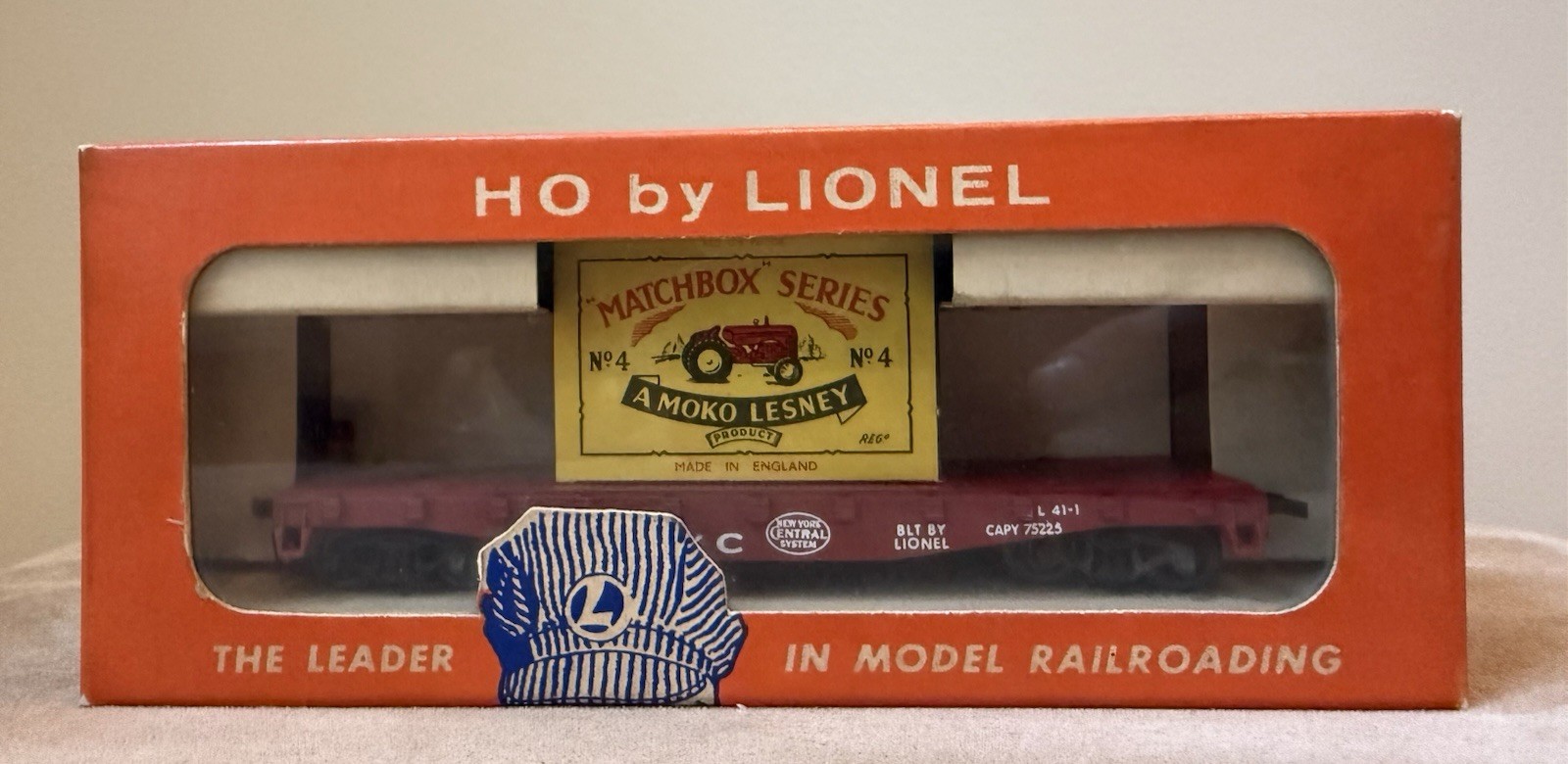 Original LIONEL HO 0808 NYC FLATCAR W/MATCHBOX Vintage RARE In Box 50s Vintage