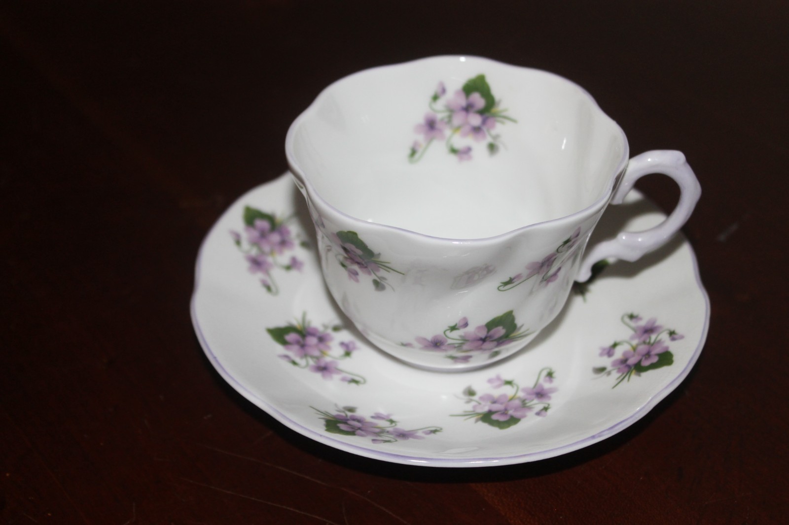 Vintage Lavender ROSINA Tea Cup Saucer Set - Fine Bone China - England Vintage Lavender ROSINA Tea Cup Saucer Set - Fine Bone China - England