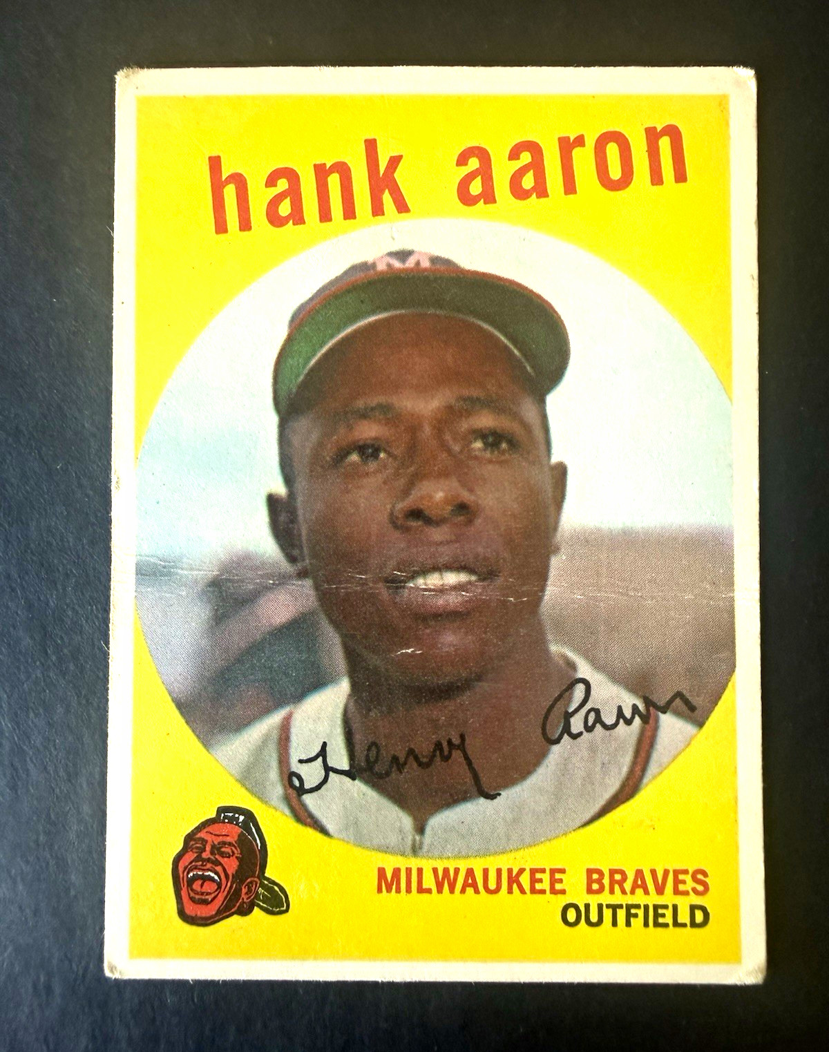 1959 Topps Hank Aaron #380 Milwaukee Braves HOF Vintage Baseball Card **READ**