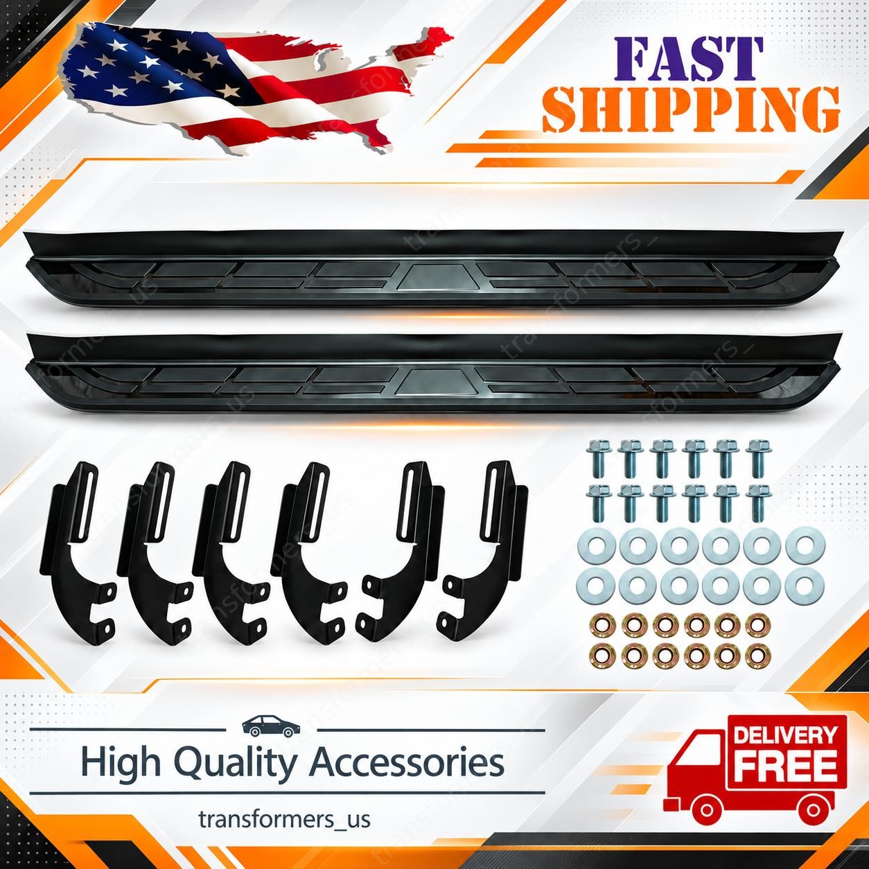2PCS Running Boards Fits For Honda Pilot 2023 2024-2026 Nerf Bars Side Step