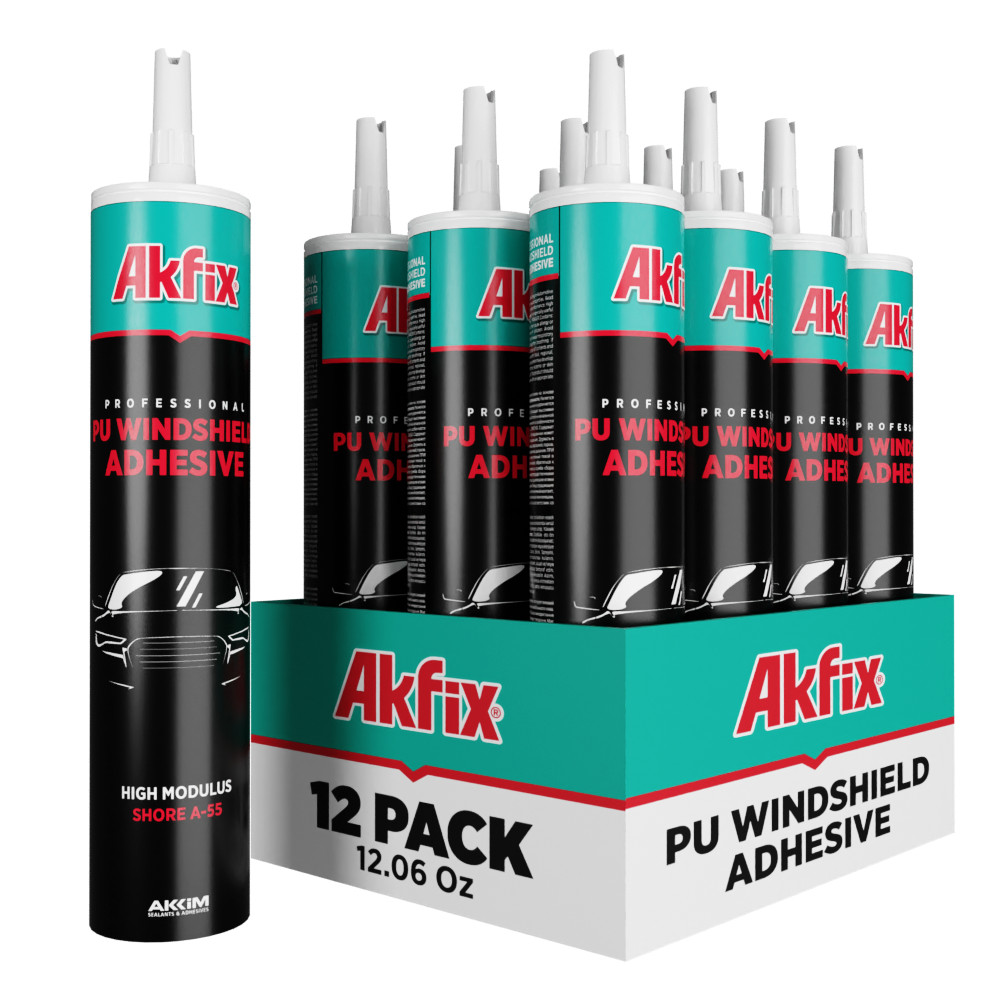Akfix Windshield Adhesive Urethane Auto Glass Adhesive Black Fast Cure 10oz 12pk Akfix Windshield Adhesive Urethane Auto Glass Adhesive Black Fast Cure 10oz 12pk