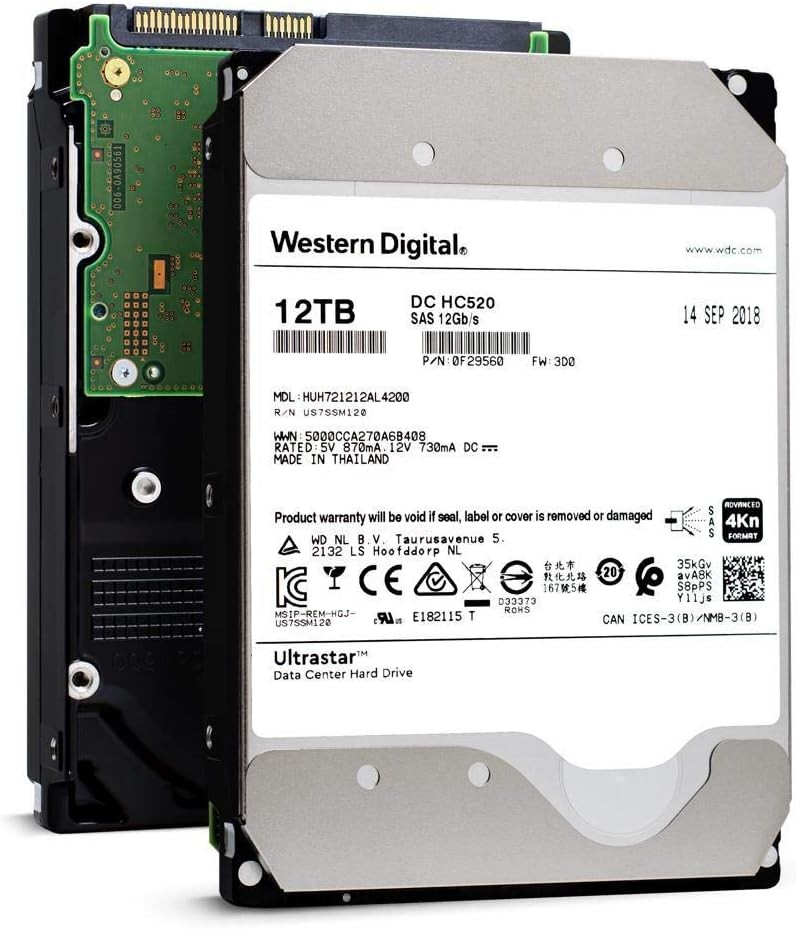 HGST WD Ultrastar DC HC520 12TB SAS HDD 3.5” 7200RPM 12Gb/s HUH721212AL4200