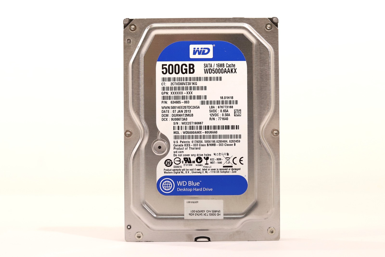 HP WD5000AAKX-60U6AA0 500GB 3.5\