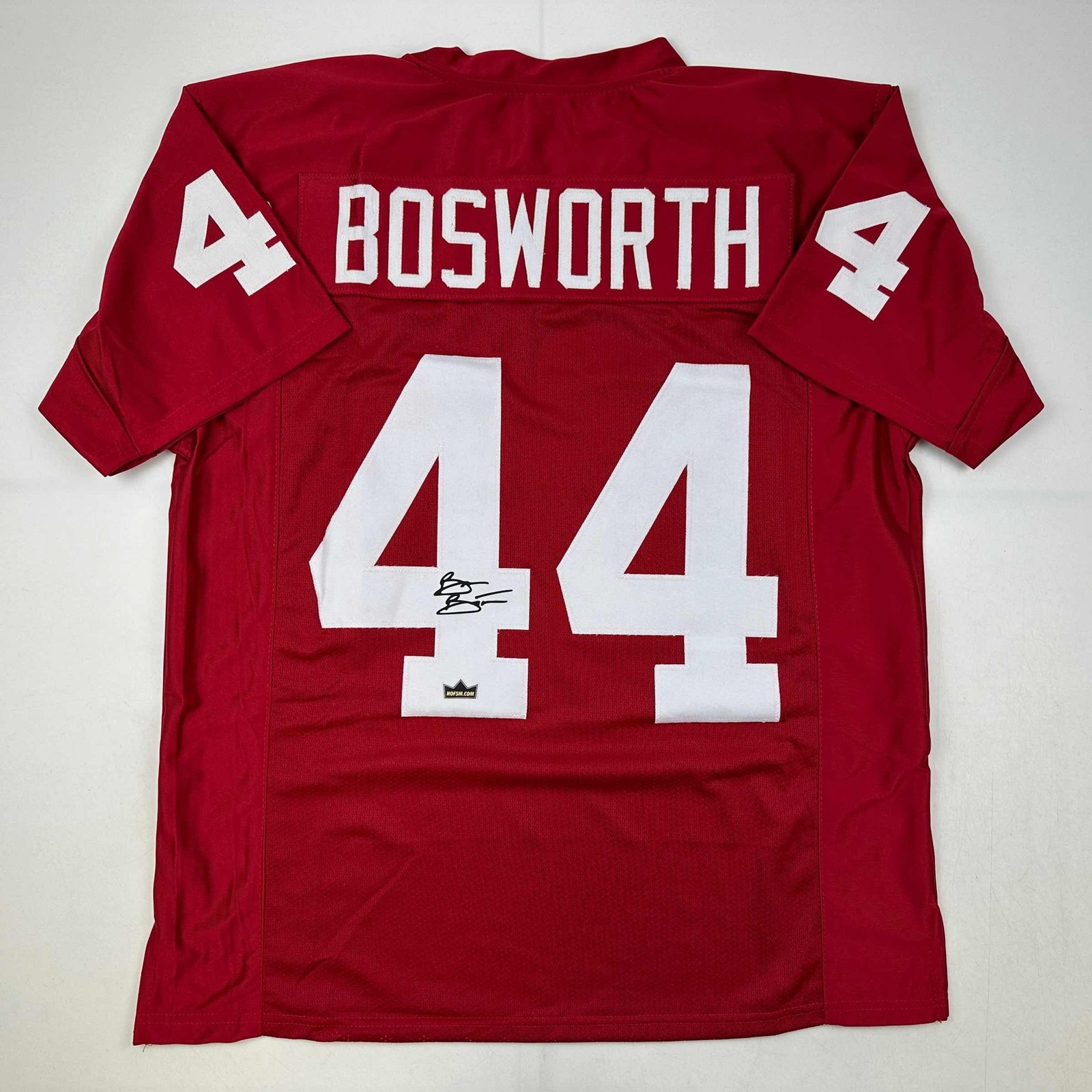 Facsimile Autographed Brian Bosworth Oklahoma Red Jersey Size Men\'s XL Facsimile Autographed Brian Bosworth Oklahoma Red Jersey Size Men\'s XL