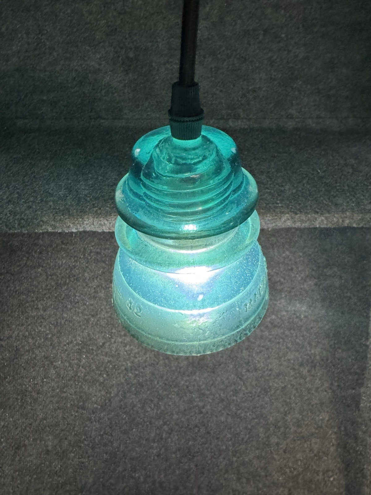 Vintage Hemingray Glass Insulator Pendant Light 3 Ft Industrial Hanging Lamp