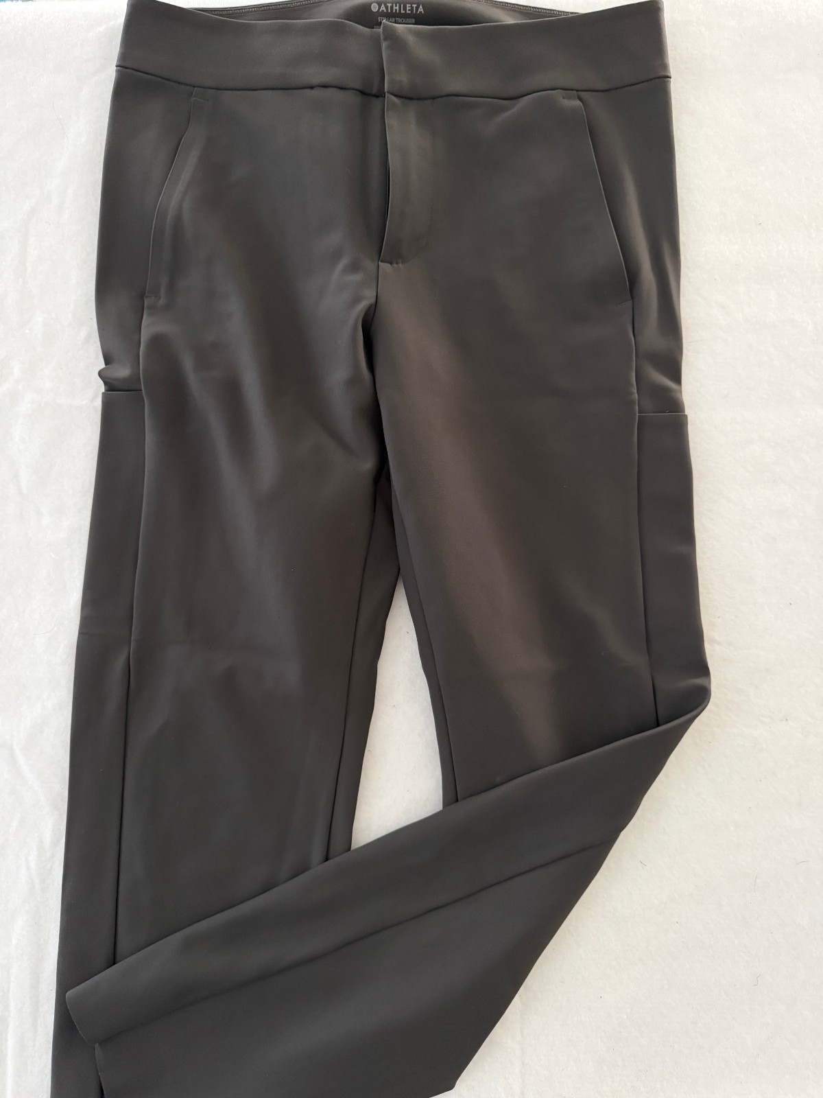 Athleta Stellar Trouser Pants Mid Rise Stretch Pockets Straight Leg Women\'s 8