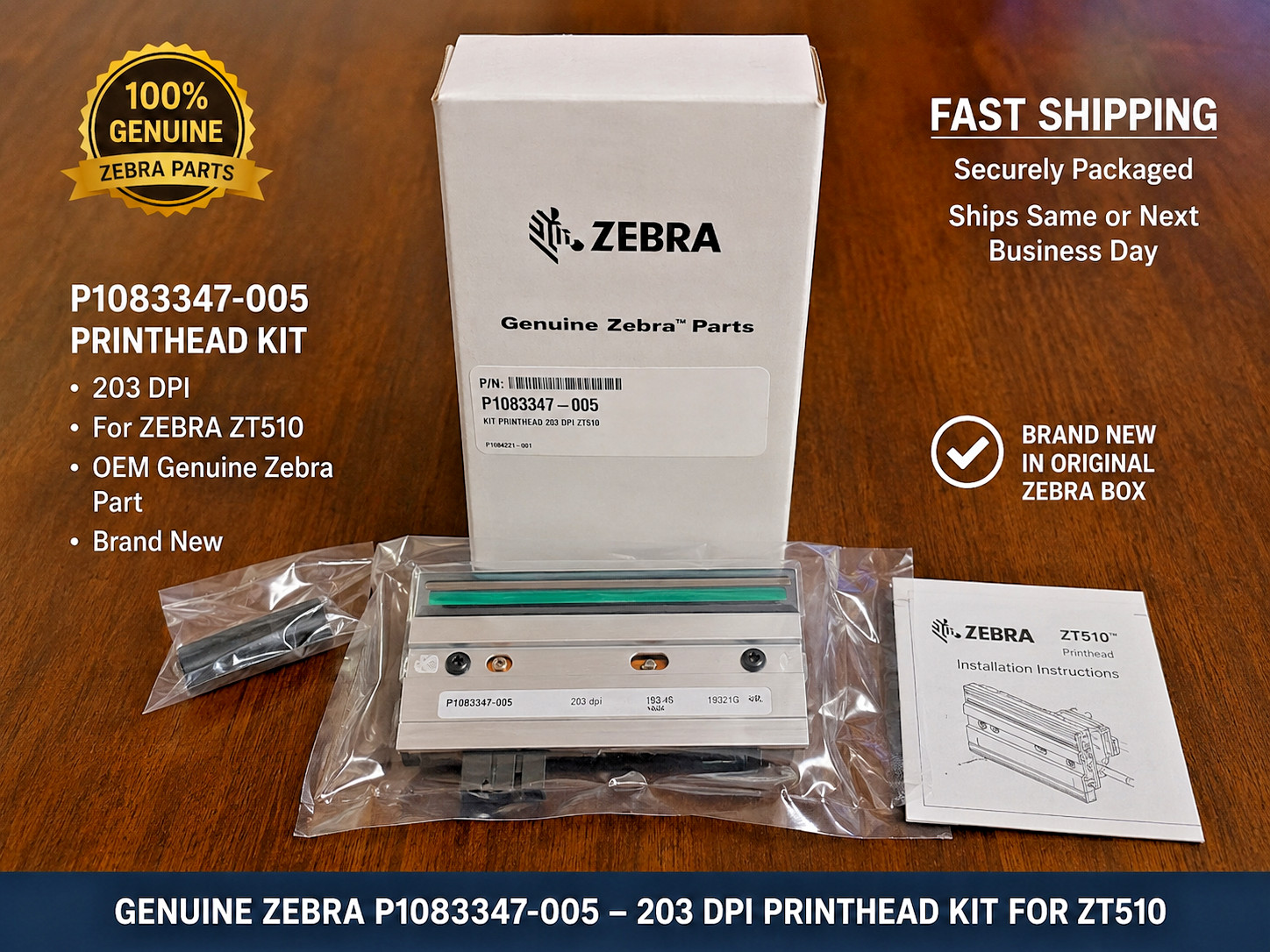 Genuine Zebra P1083347-005 ZT510 203 DPI Printhead Kit OEM . **New**
