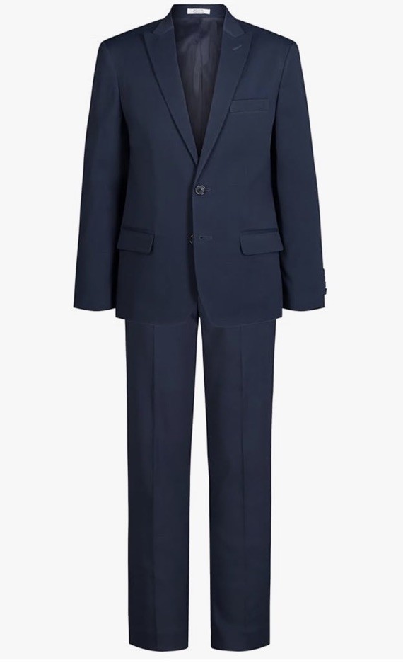Calvin Klein Boys Slim Fit Stretch 2 Piece Formal Suit Set, Size 18 Brt Blue NWT