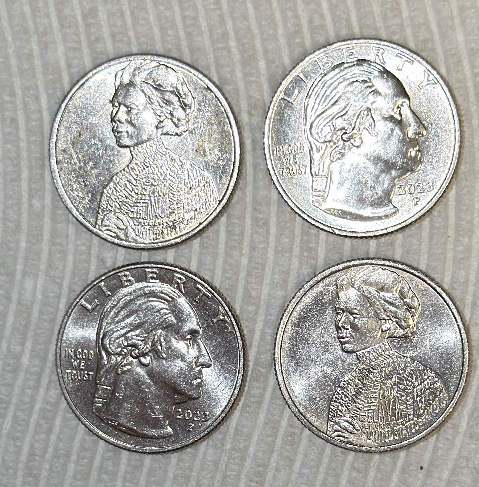 Error “IN COD WE TRUST” 2023 2P & 2D Quarters Jovita Idar Lot of 4 AU Error “IN COD WE TRUST” 2023 2P & 2D Quarters Jovita Idar Lot of 4 AU