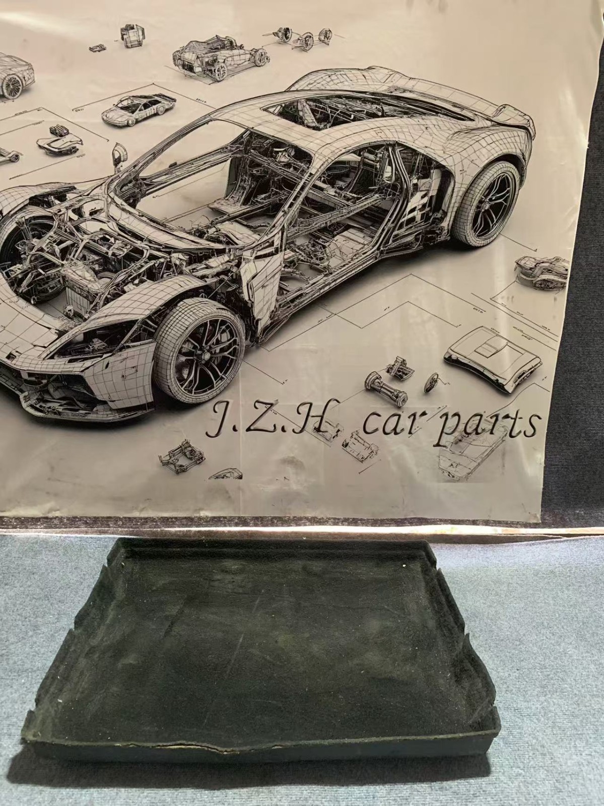 Used,For 06-10 Ferrari F430 Bottom Floor Trunk Carpet PN 68510800 Used,For 06-10 Ferrari F430 Bottom Floor Trunk Carpet PN 68510800