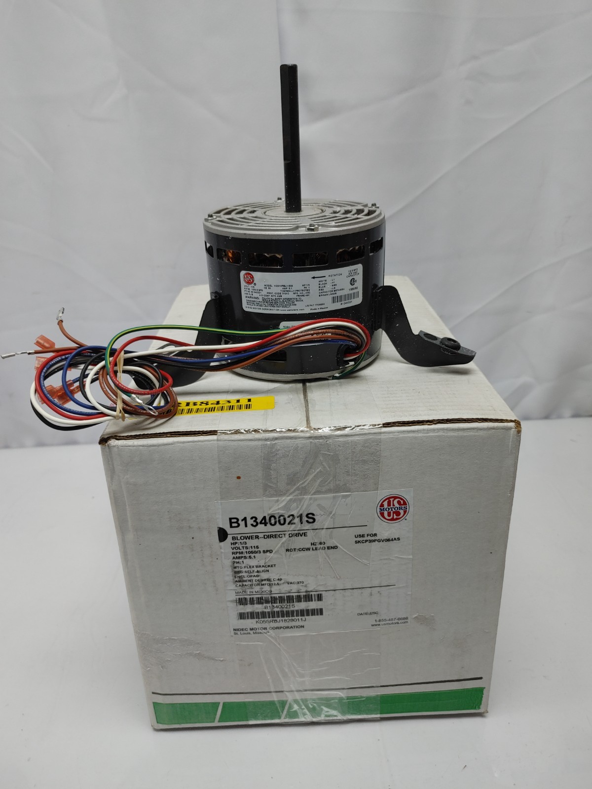 US Motors B1340021S Furnace Blower Motor 1/3 HP 115V