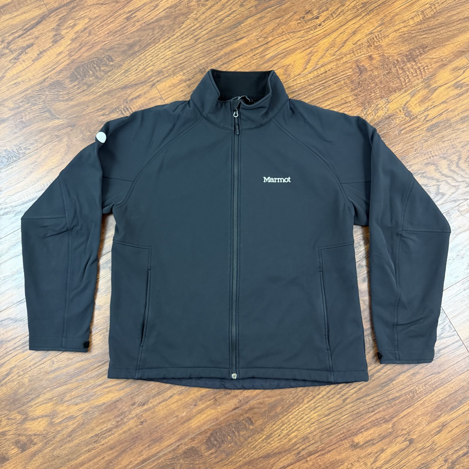 Marmot Jacket Mens XL Black Soft Shell Full Zip Fleece Lined Stretch Outdoors Marmot Jacket Mens XL Black Soft Shell Full Zip Fleece Lined Stretch Outdoors