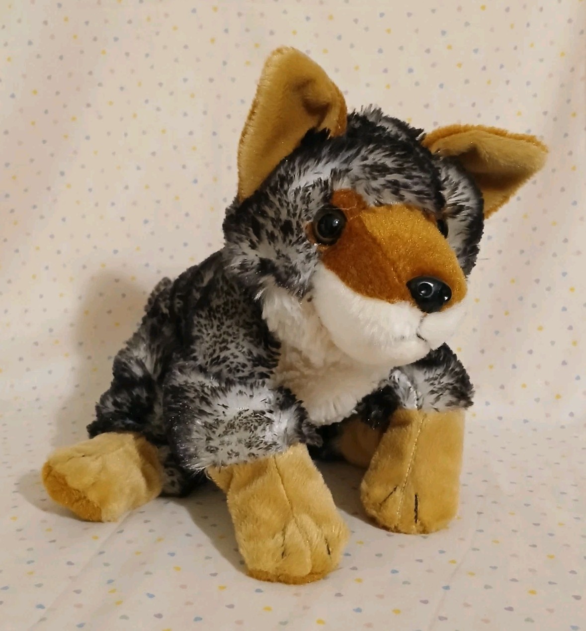 Wishpets 2013 Chief Wolf Puppy Dog Brown Gray Stuffed Animal Plush Toy 10\