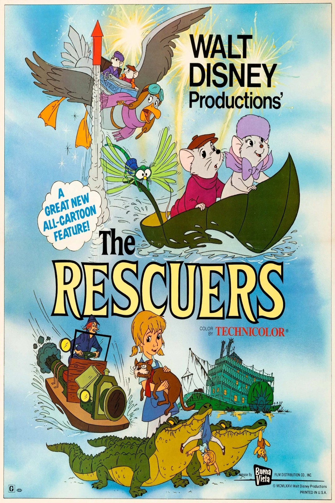 1977 The Rescuers Movie Poster 11X17 Bob Newhart Eva Gabor Geraldine Page 🍿 1977 The Rescuers Movie Poster 11X17 Bob Newhart Eva Gabor Geraldine Page 🍿