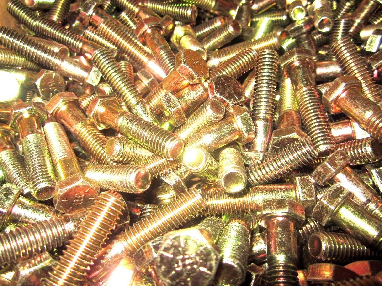 7/16-14 X 2 1/2 Hex Head Cap Screws Grade 8 Zinc Yellow 115 Pieces