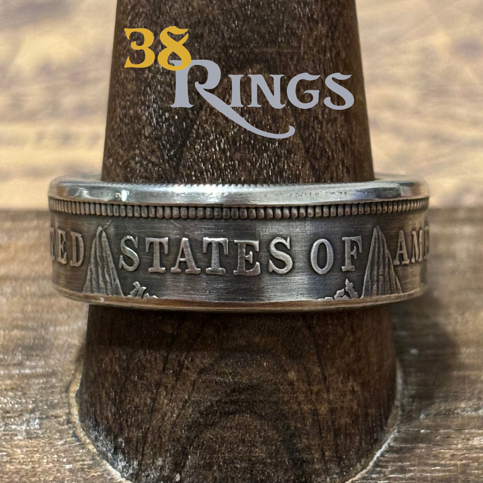 90% SILVER THIN BAND Morgan Dollar COIN RING USA United States America SIZE 5-18